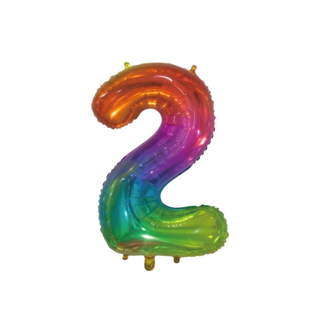 Pallone in foil Figura 2 Arcobaleno Trasparente 66cm