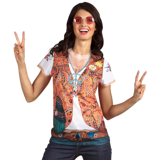 Camicia fotorealistica Flower Power Donna