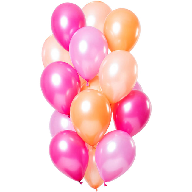 Palloncini rosa pesca cromo 33cm 15pz