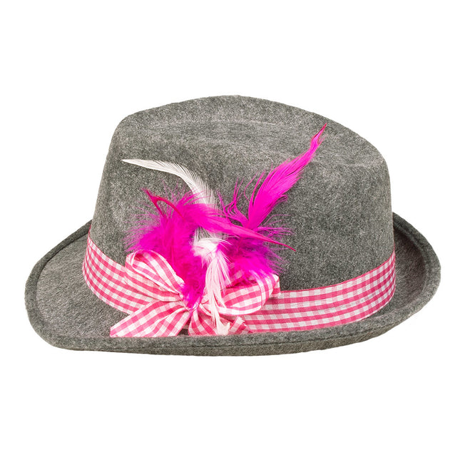 Cappello Oktoberfest Tiroler Grigio Rosa