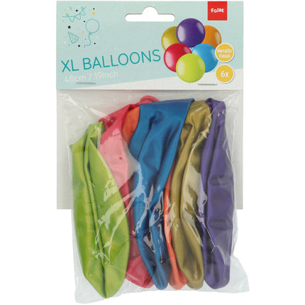 Palloncini colorati metallizzati 48cm 6pz