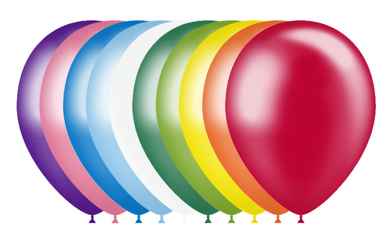 Palloncini colorati metallizzati 25cm 10pz