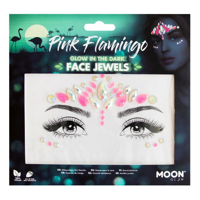 Gioielli per il viso Moon Glow Glow in the Dark Rosa Fenicottero