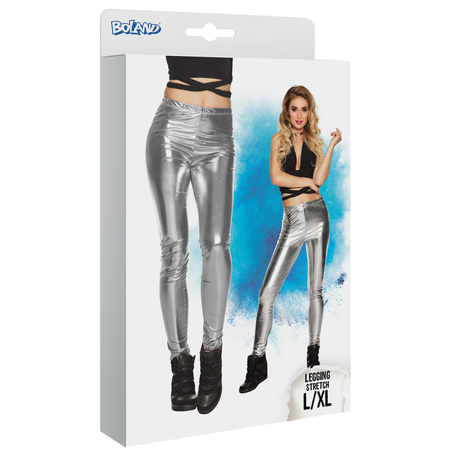 Leggings argento metallizzato L-XL