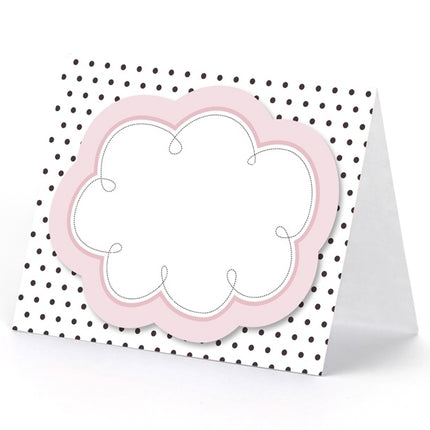 Carte da tavola rosa nero 8,4 cm 6 pezzi