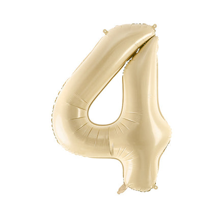 Palloncino in foil Numero ''4'', 72cm, beige