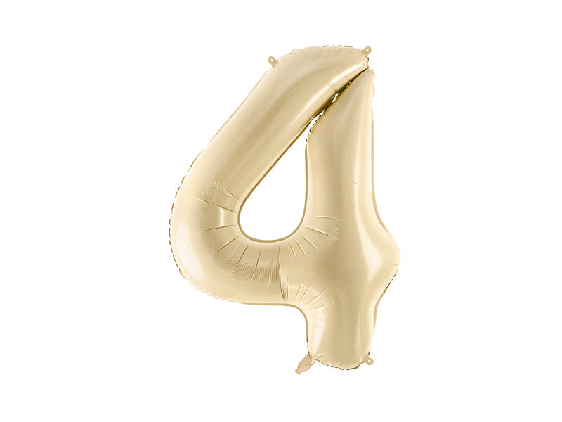 Palloncino in foil Numero ''4'', 72cm, beige