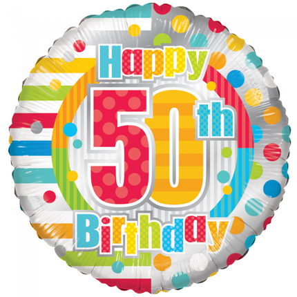 Palloncino ad elio Happy 50Th Birthday 45cm vuoto