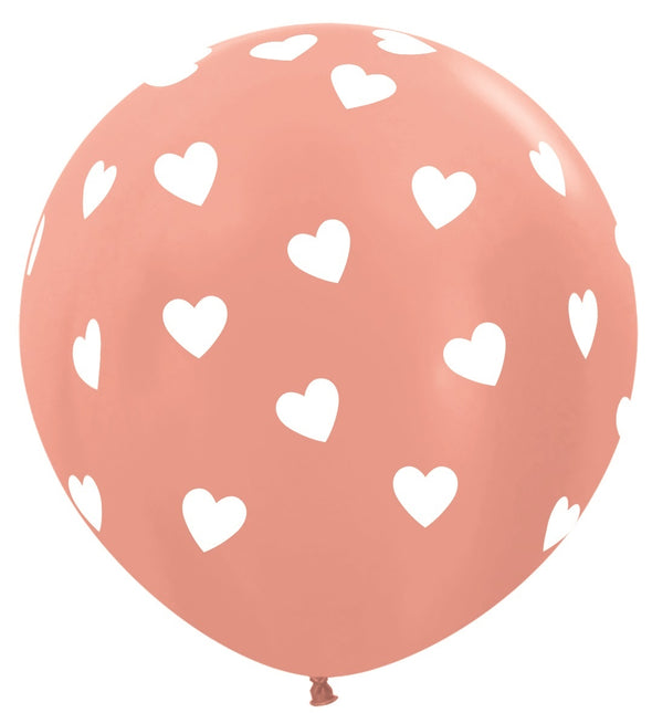 Palloncini Classic Hearts Rose Gold 91 cm 2 pezzi