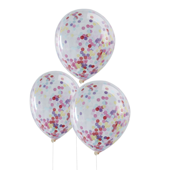 Palloncini coriandoli colorati 30cm 5pz