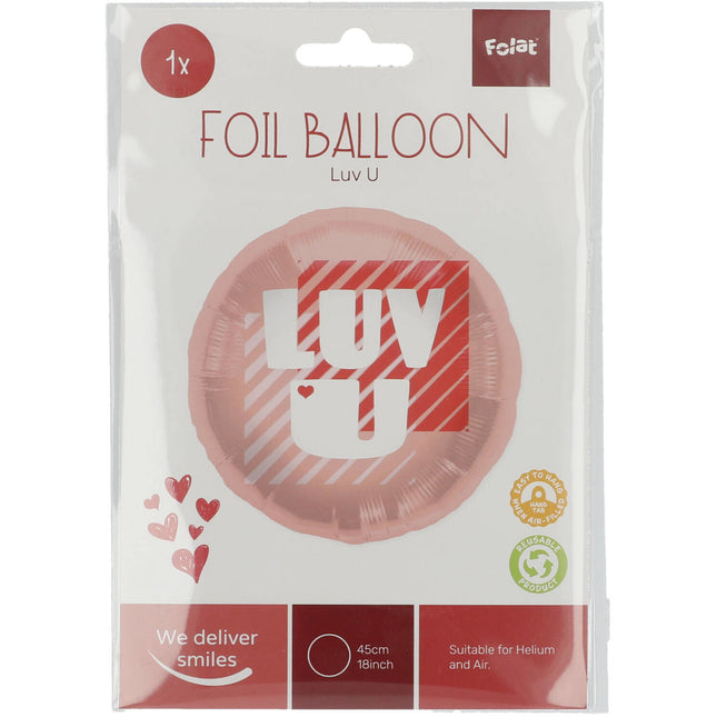 Palloncino ad elio Luv U vuoto 45 cm