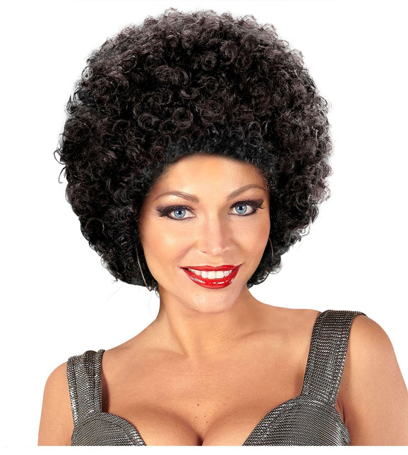 Parrucca afro nera unisex