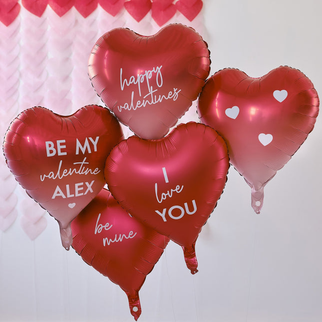 Palloncini Foil Ombre Hearts 45cm 5pz