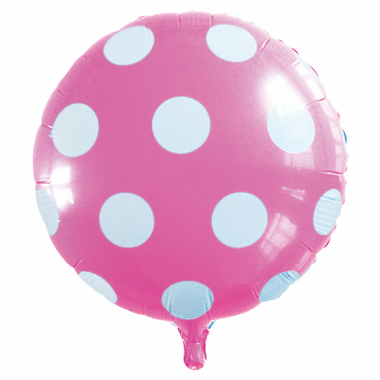 Palloncino ad elio a pois rosa chiaro 45 cm vuoto