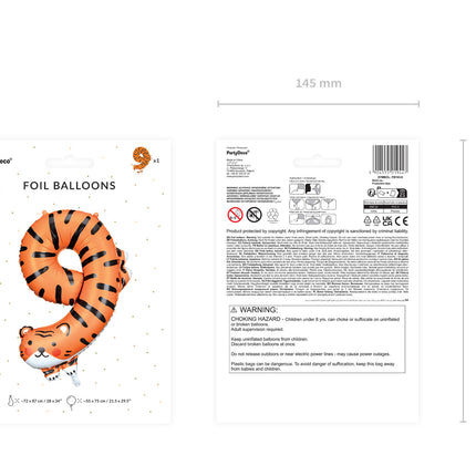 Palloncino ad elio 9 anni Tiger vuoto 76 cm