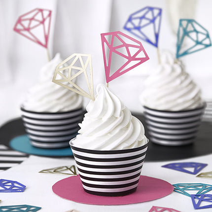 Cupcake Toppers Diamante 25,5 cm 5 pezzi