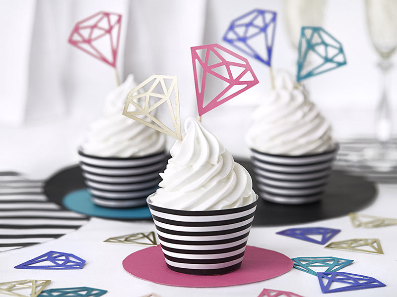 Cupcake Toppers Diamante 25,5 cm 5 pezzi