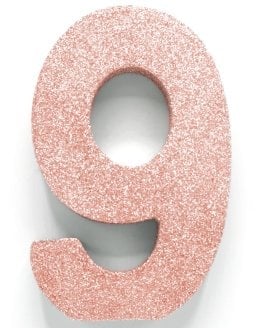 Decorazione da tavolo oro rosa Figura 9 Glitter 20,5 cm