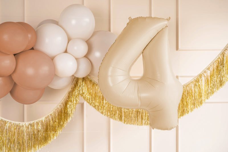 Palloncino in foil Numero ''4'', 72cm, beige