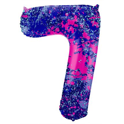 Palloncino Numero 7 Anni Splatters Vuoto 86cm