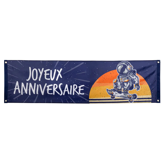 Striscione Space Party Yoyeux Anniversaire 1,8m