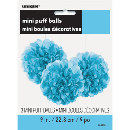 Pompon azzurro 20 cm 3 pezzi