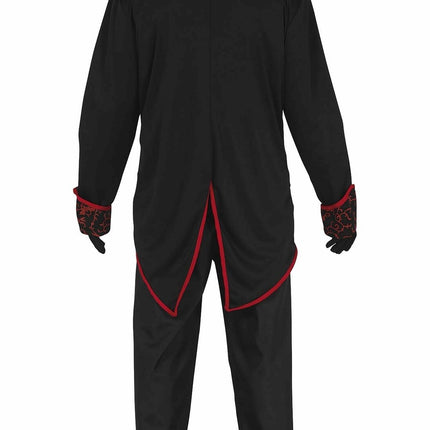 Costume da Vampiro Halloween Uomo Rosso Nero