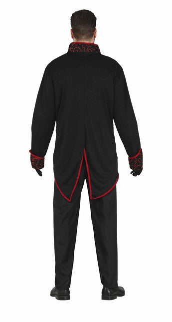 Costume da Vampiro Halloween Uomo Rosso Nero