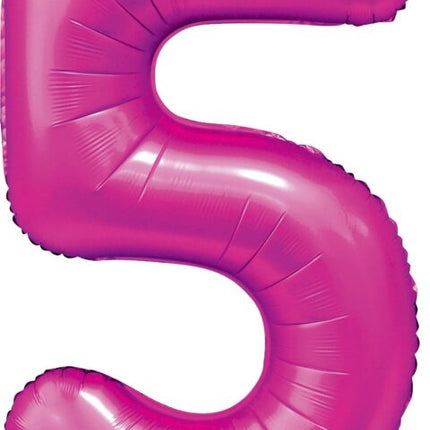 Palloncino Numero fucsia 5 anni lucido 86 cm