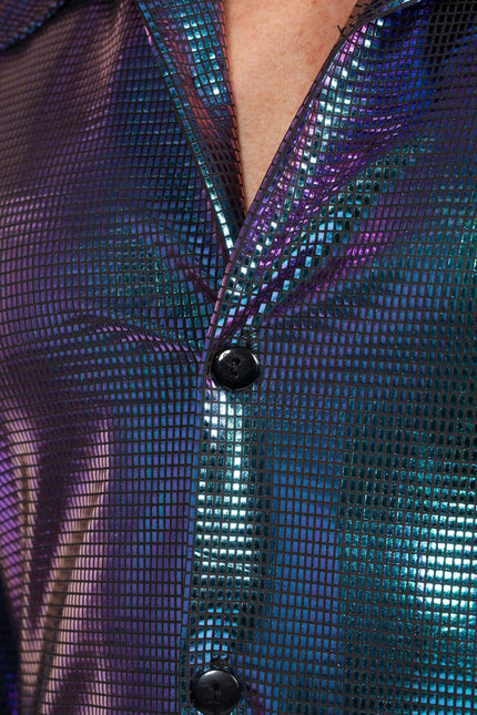 Camicetta Disco Metallic Purple Blue