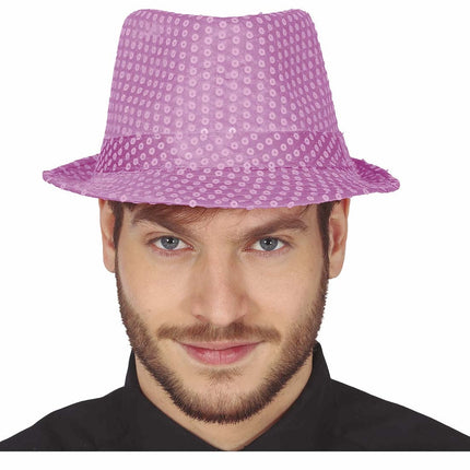 Cappello rosa glitterato