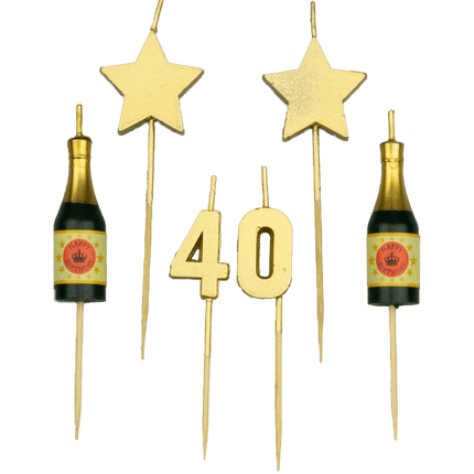 Candele 40 anni Champagne 17,5 cm