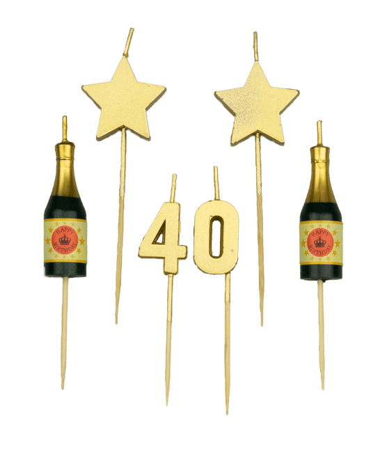 Candele 40 anni Champagne 17,5 cm