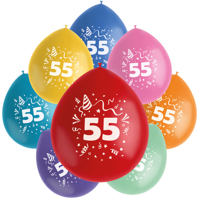 Palloncini 55 anni colorati 23cm 8pz