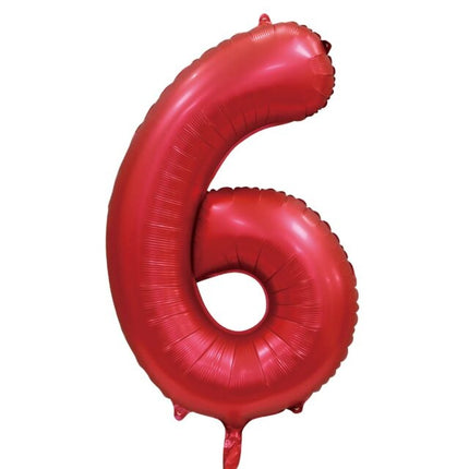 Palloncino numero rosso 6 anni lucido 86 cm