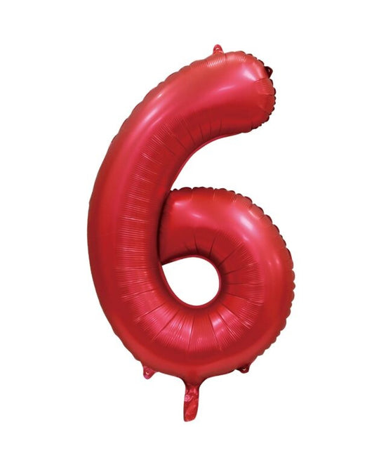 Palloncino numero rosso 6 anni lucido 86 cm