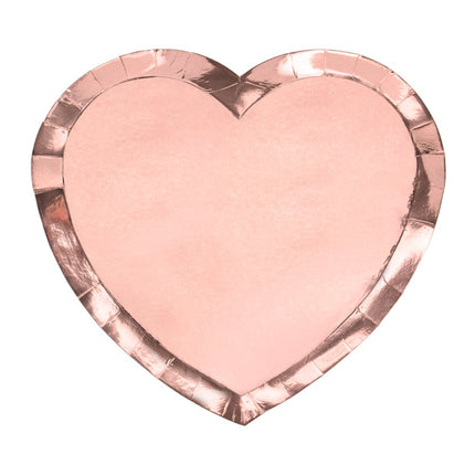 Piatti Cuore Oro Rosa 21cm 6pz