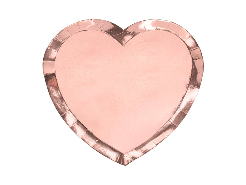 Piatti Cuore Oro Rosa 21cm 6pz