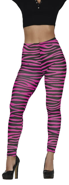 Zebra Legging Rosa Donna