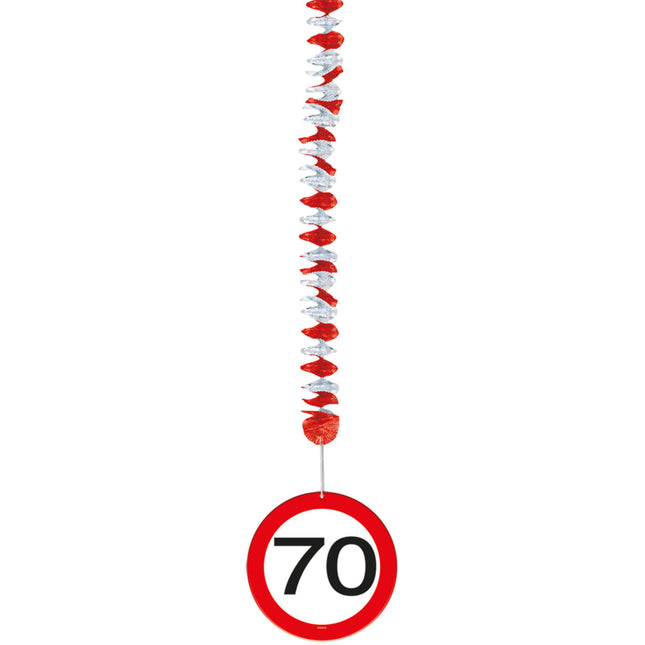 Decorazione da appendere 70 Years Traffic Sign 75cm 3pcs