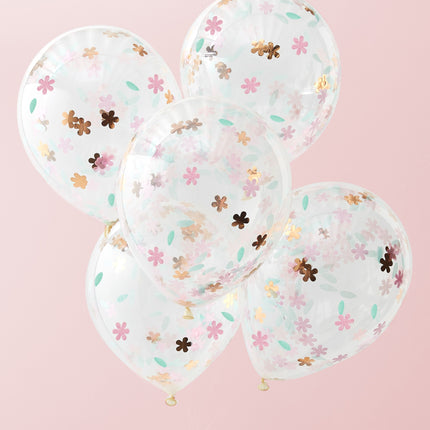 Palloncini coriandoli fiori 30cm 5pz