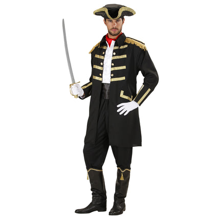 Costume da pirata nero uomo 2 pezzi