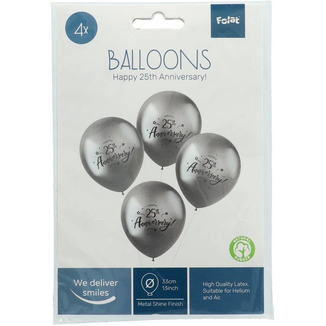 Palloncini Happy 25Th Anniversary 33cm 4pz