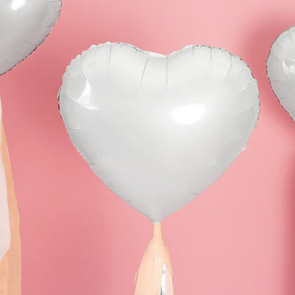 Palloncino ad elio Cuore Bianco Vuoto 45cm