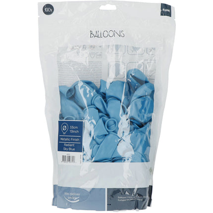 Palloncini azzurri Metallic Sky Blue 33cm 100pz