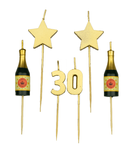 Candele 30 anni Champagne 17,5 cm