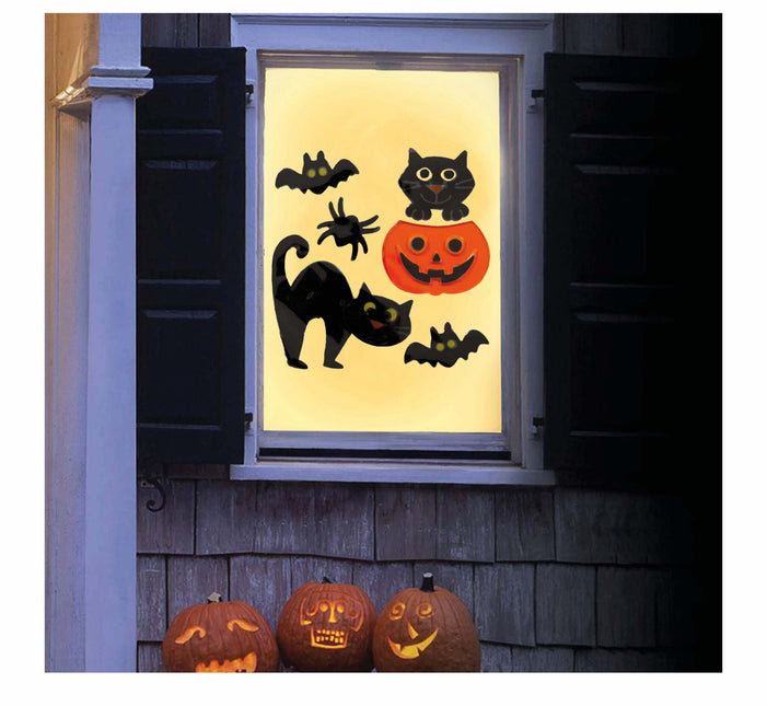 Animali per la decorazione della finestra di Halloween