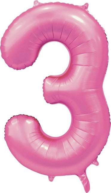 Palloncino a figura rosa 3 anni lucido 86 cm