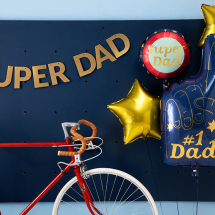 Palloncino ad elio Super Dad vuoto 45 cm