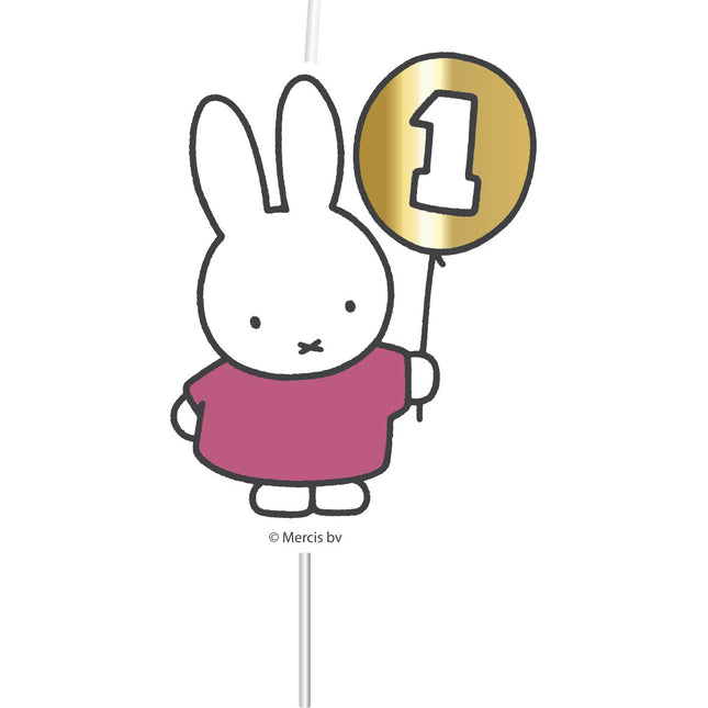 Candela Miffy 1 anno rosa 17 cm